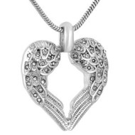 Stainless Steel Angel Heart Wings