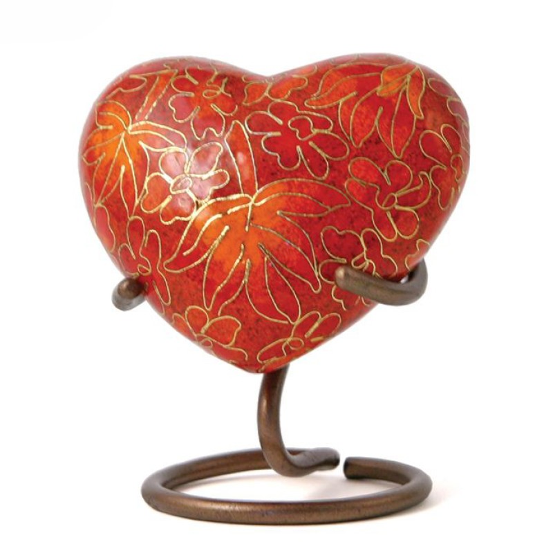 Cloisonne Autumn Leaves Heart