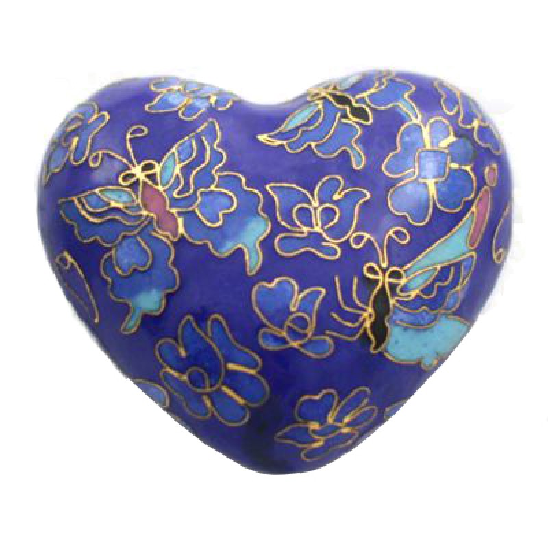Cloisonne Butterfly Heart