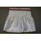 Polysatin Valance, White, with Red Swirl Pattern