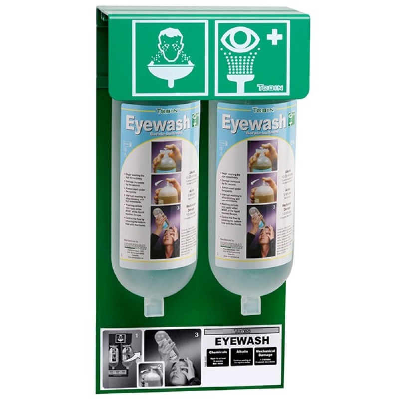 Tobin Eyewash Stand - Stationary, 2 x 1L bottles
