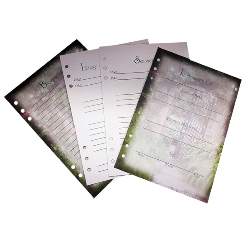 Garden Gate Scene Memorial Book Pages