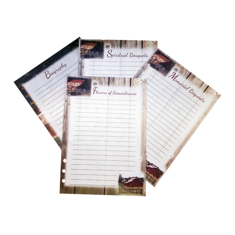 Farm Scene Memorial Book Pages