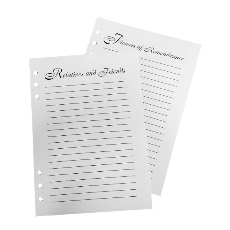 Memorial Book Pages
