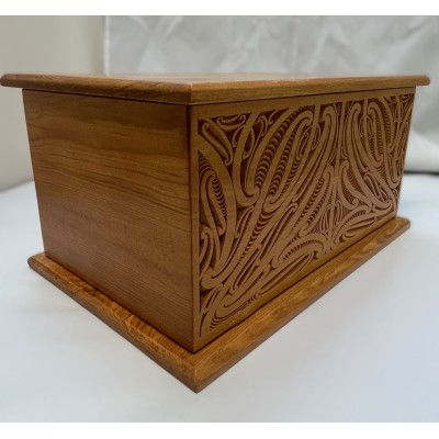 Carved Wooden Urn
