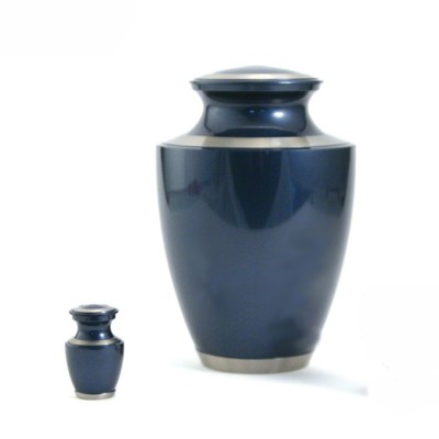 Trinity Moonlight Blue Metal Urn