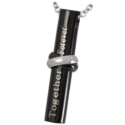 Together Forever Titanium Cylinder Pendant