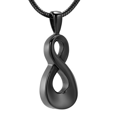 Infinity Pendant Stainless Steel - Black