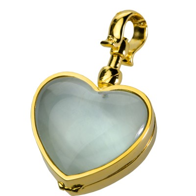 Victorian Glass Heart Locket Pendant