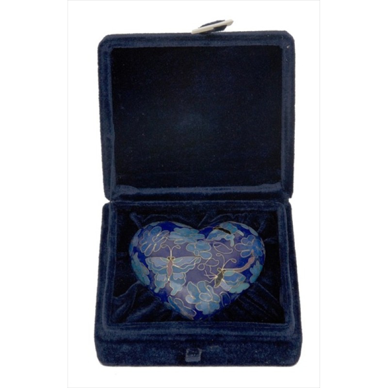 Cloisonne Butterfly Heart