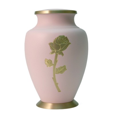 Aria Rose Metal Urn, Pink