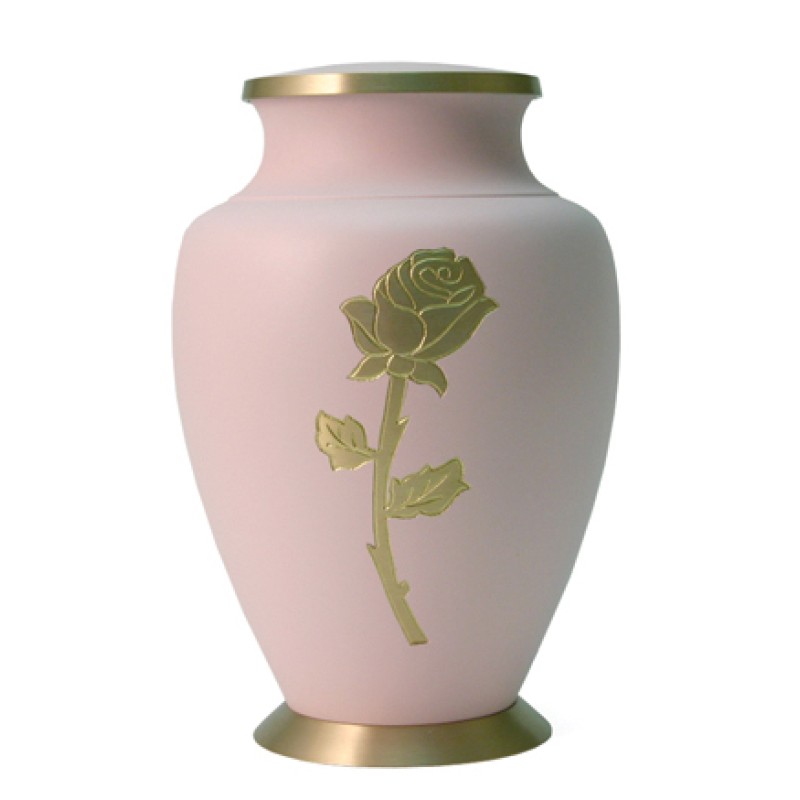 Aria Rose Metal Urn, Pink