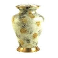 Glenwood White Marble Metal Urn